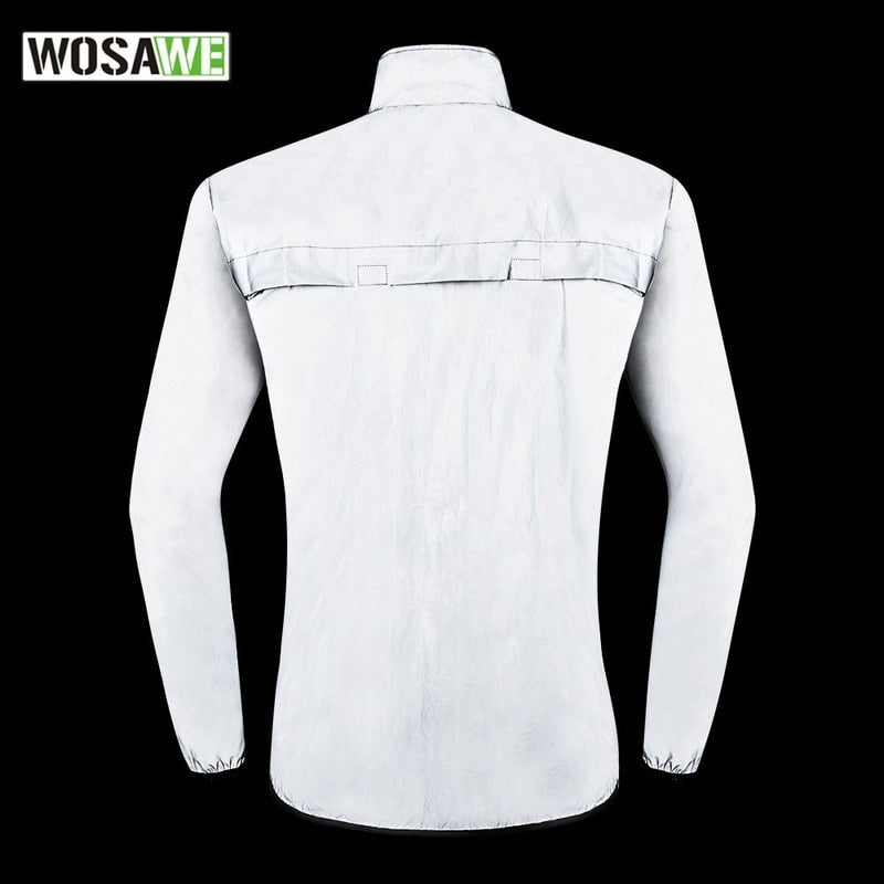 Chaqueta de ciclismo reflectante completa para hombre a prueba de viento impermeable para correr de noche ropa reflectante para montar en bicicleta MTB chaqueta