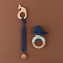 Baby-Silikon-Beißring aus Holz, Rassel, Spielzeug, doppelseitig, Baumwolle, Lätzchen, Schlafpuppen, beruhigen, beschwichtigen, Handtuch, Neugeborene, Krankenschwester-Zubehör