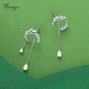 Thaya Silver Plated Earrings Blue Artificial Crystal Flower Stud Earrings Fashion Earring For Women Party Fine Jewelry Gift
