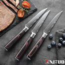 XITUO Steak Knife Set Damascus Pattern Stainless Steel Serrated Knife Beef Cleaver Multipurpose Restaurant Cutlery Table Knife