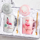 Luxury Flamingo Ceramic Marble Coffee Mugs Milk and Tea Porcelain Cup Packed With Gift Box for Lover Wedding Couples