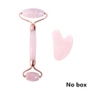 Slimming Massager Rose Quartz Roller Natural Jade Roller Microneedle Roller Jade Spatula Three-piece Skin Care Facial Massager