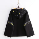 Winter Women Grey Hoodies Japanese Harajuku Cute Warm Fleece Teen Girl Hooded Sweatshirt Kawaii Anime Dog Graphic Black Pullover