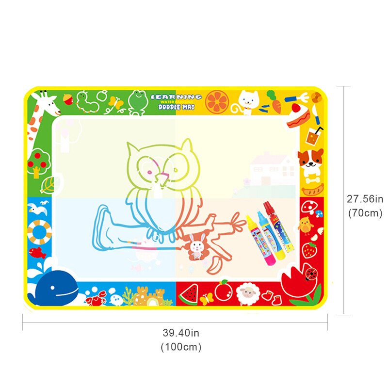 120*90cm Funny Magic Water Drawing Coloring Book Doodle Mat with 4 Magic Pen Painting Drawing Board For Kids Toys Birthday Gift