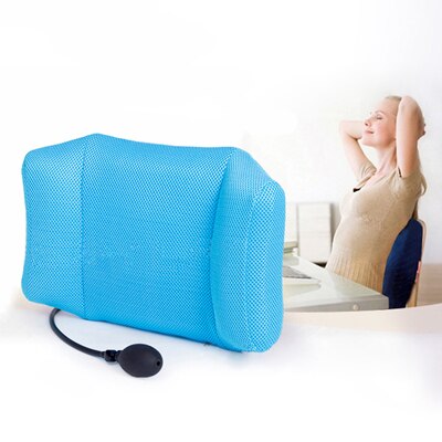 1 Uds. Cojín de soporte Lumbar inflable portátil para la parte inferior de la espalda, para silla de oficina y coche, alivio del dolor del nervio ciático