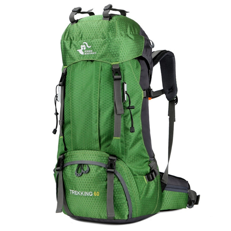 Free Knight 60L Camping Senderismo Mochilas Bolsa al aire libre Mochilas turísticas Bolsa de deporte de nylon para escalar Viajar con cubierta de lluvia