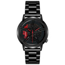 Reloj para hombre, llanta de rueda de coche, esfera de cubo, reloj de pulsera para hombre, relojes impermeables negros de malla de acero inoxidable, reloj Masculino