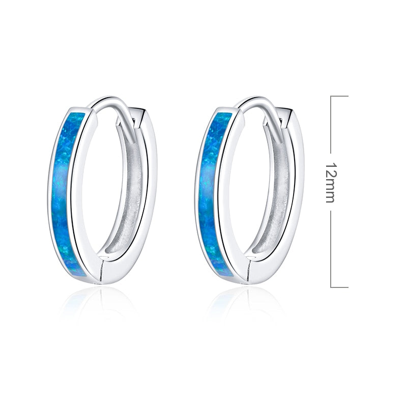 bamoer 925 Sterling Silver CZ Simple Female Hoop Earrings Jewelry for Women Sterling Silver Jewelry PAS456