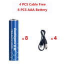 1.5V AAA USB rechargeable battery Lithium ion 1000mwh battery for Remote control wireless mouse + Cable High capacity