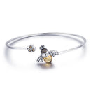 BISAER 925 plata esterlina Pulseira copo de nieve brazaletes 925 corazón serpiente cadena broche mujer plata pulsera para mujer joyería