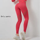 Yoga Sets Women Gym Clothes Seamless Long Sleeve Crop Tops Mesh Sports Leggings Running Workout High Waist Pants Fitness Wear