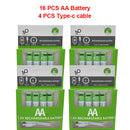 Neue Original AA 1,5 V 2600 mWh USB wiederaufladbare Li-Ion-Batterie für Fernbedienung Maus kleiner Lüfter Elektrische Spielzeugbatterie + Kabel