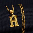 Anniyo A-Z Small Letters Necklaces Women/Girl Gold Color Initial Pendant Thin Chain English Letter Jewelry Alphabet Gift