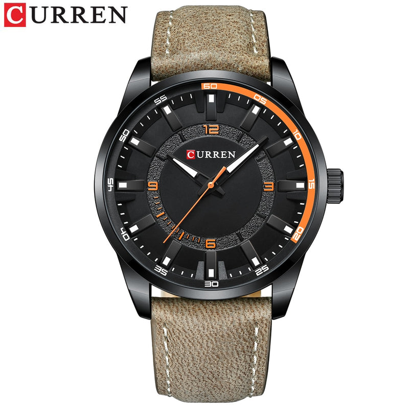 CURREN Top Brand Fashion Clock for Men Casual Leather Quartz Writwatches Colorful Waterproof Watches Relogio Masculino