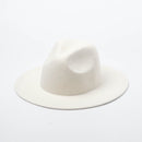 Women 100% Wool Felt Hats White Wide Brim Fedoras for Wedding Party Church Hats Pork Pie Fedora Hat Floppy Derby Triby Hats Base