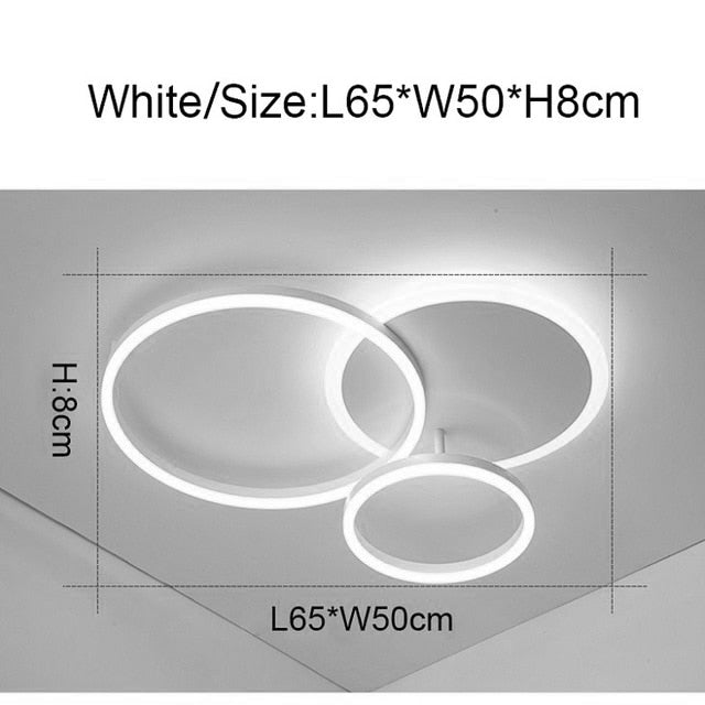 NEO Gleam 2/3/5/6 Circle Rings Modern led ceiling Lights For living Room Bedroom Study Room White/Brown Color ceiling Lamp