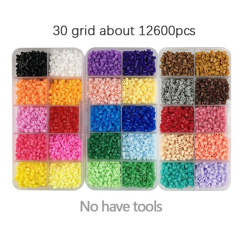 Mini Hama Beads de 2,6mm, kits de 80 colores, herramienta de cuentas perler PUPUKOU y plantilla, juguete educativo, rompecabezas de cuentas 3D para niños