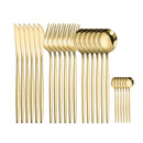 Tableware Gold Stainless Steel Cutlery Set 18/10 Travel Cutlery Silverware Dinner Knife Fork Spoon Flatware Set Dishwasher Safe