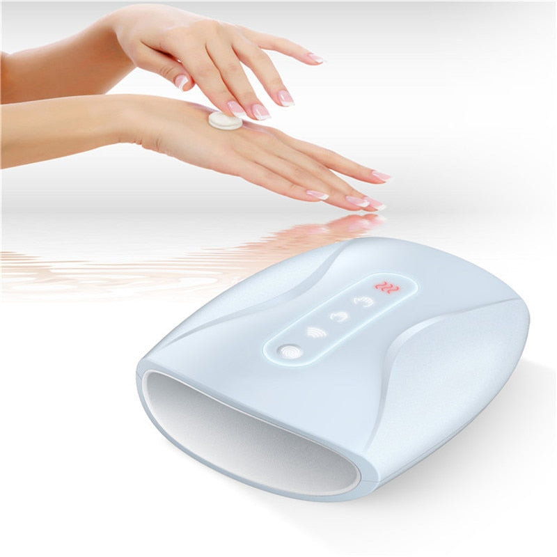 Dispositivo masajeador de manos eléctrico masaje inalámbrico de acupuntura de dedo de la palma con presión de aire y compresión de calor para la belleza de las mujeres