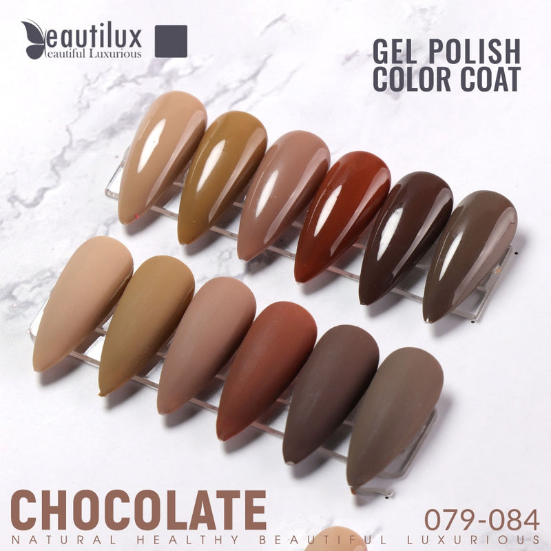 Beautilux Nagelgel-Nagellack-Kit Brown Coffee Chocolate Color 6pcs / set Salon Nails Art Gels Varnish UV LED Nail Lacquer Lot 10ml