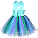 Blumenfedern Mädchen Pfau Tutu Kleid Kinder Tüll Prinzessin Pfau Kostüm für Mädchen Festzug Halloween Geburtstagsfeier Kleid