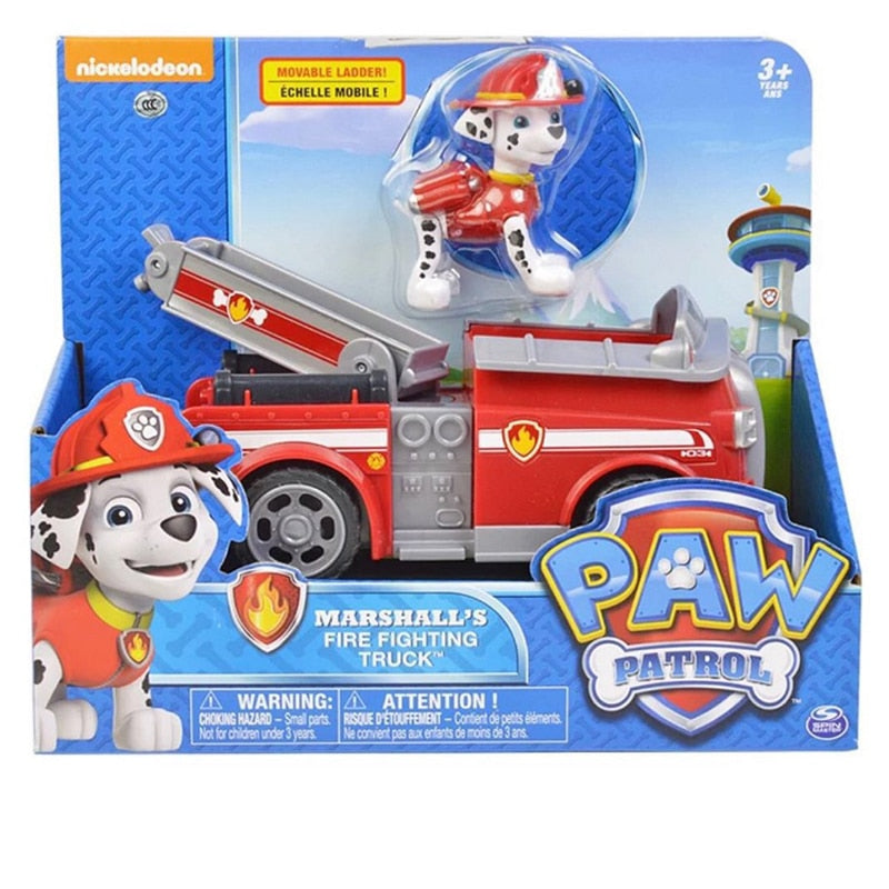 Genuine Paw Patrol Rescue Dog Puppy Set Toy Car Patrulla Canina Toys Action Figure Model Chase Skye Rubble Car For Children Gift