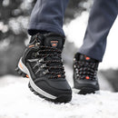 Brand Winter Men's Boots Plush Warm Men's Snow Boots Waterproof Men's Ankle Boots Breathable Handmade Outdoor Men Hiking Boots