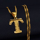 Anniyo A-Z Small Letters Necklaces Women/Girl Gold Color Initial Pendant Thin Chain English Letter Jewelry Alphabet Gift