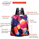 Mochila Aosbos impermeable Oxford para mujer, mochilas antirrobo a la moda para mujer, mochila escolar estampada, mochila de gran capacidad de alta calidad
