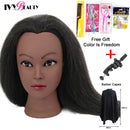 Cabeza de maniquí femenino con pelo para trenzar maniquí africano práctica cabeza de entrenamiento de peluquería cabeza de maniquí para cosmetología