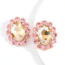 Pauli Manfi New Fashion Women Rhinestone Multicolor Earrings Elegant Ladies Personality Super Large Stud Earrings