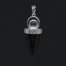 KFT Natural curación cristal cuarzo cono forma amatistas piedra con cuentas redondas péndulo piedra colgante amuleto joyería