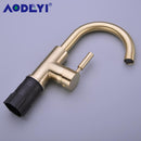 Solid Brass Black Bathroom Basin Faucet Cold And Hot Water Mixer Sink Tap Single Handle Brushed Gold Taps with Pop Up Drain