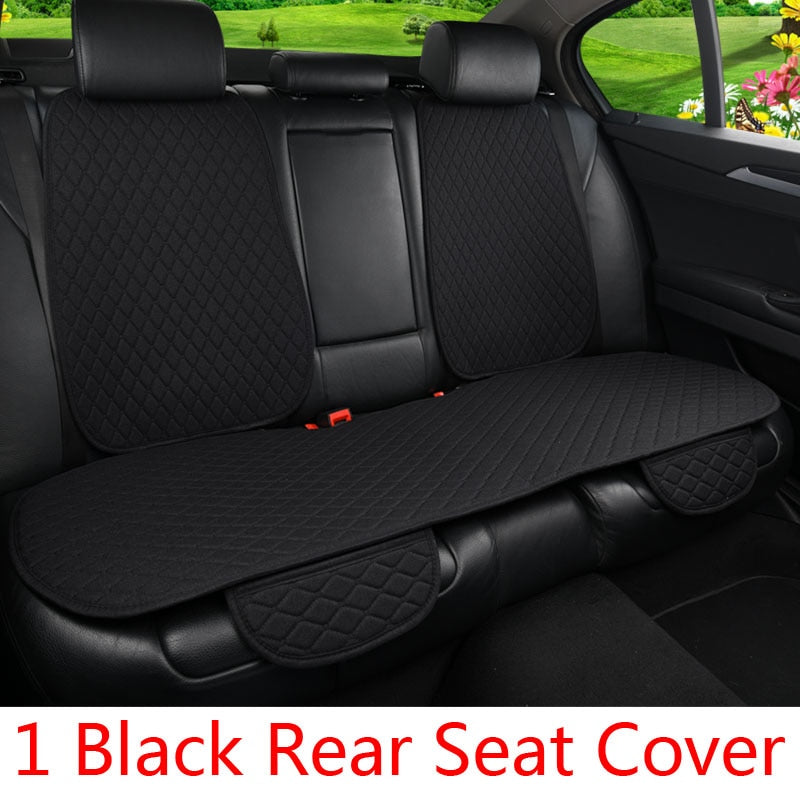 Funda protectora de verano para asiento de coche, cojín de asiento de lino para respaldo delantero y trasero de lino automático, almohadilla para Interior automotriz, camión, Suv, furgoneta