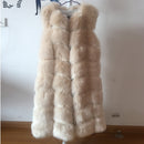 Faux Fur Coat Winter Women 2022 Fashion Casual Warm Slim Sleeveless Long Faux Fox Fur Vest Winter Pockets Jacket Women 5XL