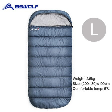 BSWolf  Large Camping Winter Sleeping bag lightweight loose widen bag long size for Adult rest Hiking  tourisem