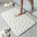Alfombra de baño de espuma Momery Simple, alfombra de baño absorbente con patrón de adoquines 3D, felpudo antideslizante para pasillo de baño, alfombra lavable
