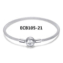 BISAER 925 plata esterlina Pulseira copo de nieve brazaletes 925 corazón serpiente cadena broche mujer plata pulsera para mujer joyería