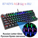 ZUOYA Juego Teclado mecánico LED retroiluminado Anti-ghosting Interruptor azul / rojo / negro Teclado para juegos con cable Ruso / Inglés para computadora portátil