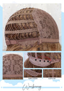 LOUIS FERRE Ombre negro marrón Cosplay pelucas sintéticas parte media larga peluca de pelo natural ondulado para mujer negra Afro resistente al calor