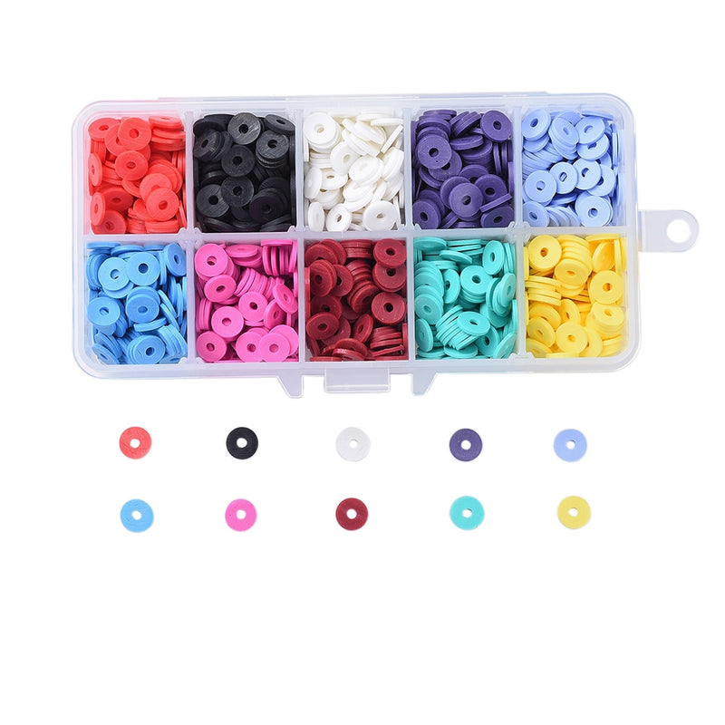 4800 ~ 5280 unids/caja 6mm cuentas redondas planas de arcilla polimérica Chip disco espaciador suelto cuentas Heishi hechas a mano para hacer joyería DIY pulsera