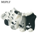 5 Paar/Los Baumwolle Baby Socken Drucken Schnurrbart Mädchen Jungen Kinder Socken Frühling Herbst Säuglingskleinkind Kinder Socken Für 1-3 Jahr