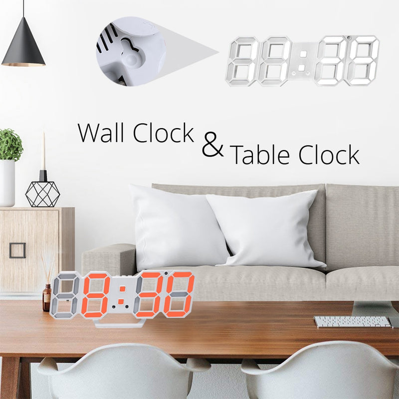 LED Digital Wall Clock Alarm Date Temperature Automatic Backlight Table Desktop Home Decoration Stand hang Clocks