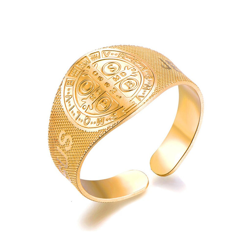 Anillos cruzados de religión chapados en oro y plata para mujeres y hombres, anillos ajustables abiertos de acero inoxidable 316L, regalo de joyería de moda 2022