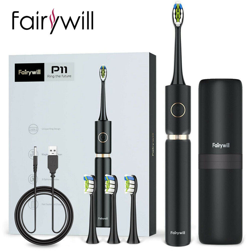 Cepillo de dientes eléctrico Fairywill P11 E11 2056 T9 cepillo de dientes blanqueador ultrasónico con 5 modos de carga inalámbrica temporizador inteligente