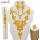 Dubai Jewelry Sets Gold Color Necklace &amp; Earring Set For Women African France Wedding Party Jewelery Ethiopia Bridal Gifts