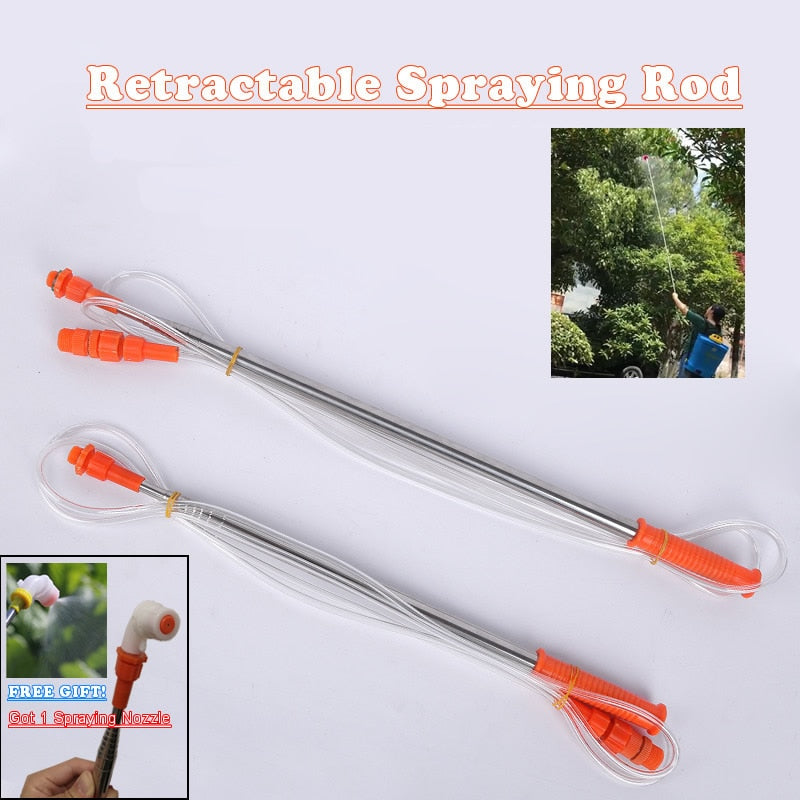 New Retractable 2.2/3.2m Spraying Rod For Hand Pressure Sprayer Outdoor Garden Pesticide Spray Tree Watering Can Accessories