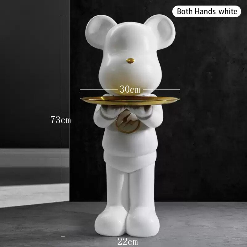 Home Decor Violent Bear Tray Large Ornaments Decoration Of Living Room Figurines For Interior Semi Manual Resin Crafts Sculpture