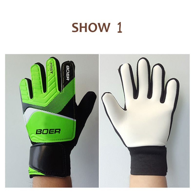 Thicken Non-slip Rubber Football Goalkeeper Gloves Goalie Soccer Finger Bone Protection Guard Gloves Begginers Professional