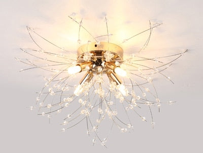 Crystal snowflake chandelier For Living Room Kitchen Rectangle Globe Dandelion chandelier Nordic Decor round led ceiling lamp